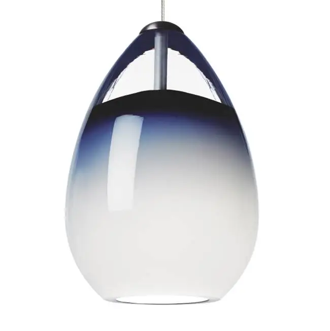 Alina Pendant in Antique Bronze with Steel Blue Glass Monopoint Bulb(s) Included