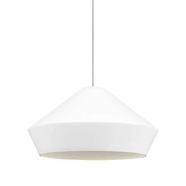Brummel Pendant in Satin Nickel with Matte White Monopoint Bulb(s) Included