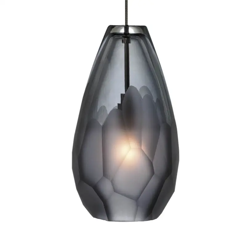 Briolette Pendant in Antique Bronze with Smoke glass Monopoint Bulb(s) Included