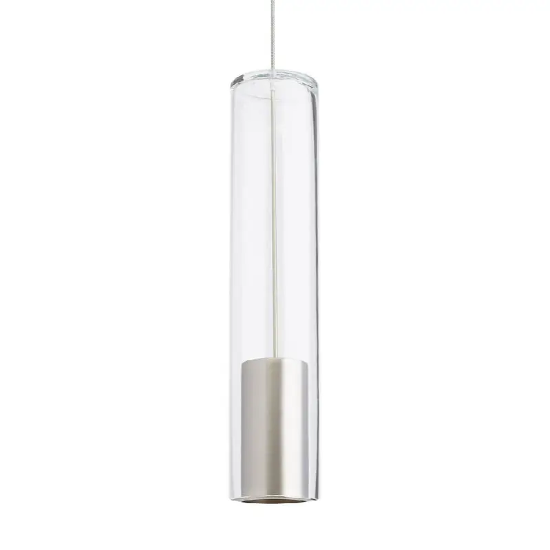 Captra Pendant in Satin Nickel with Clear glass Monopoint Bulb(s) Not Included