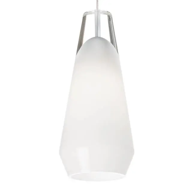Lustra Pendant in Satin Nickel with White Glass Monopoint Bulb(s) Included