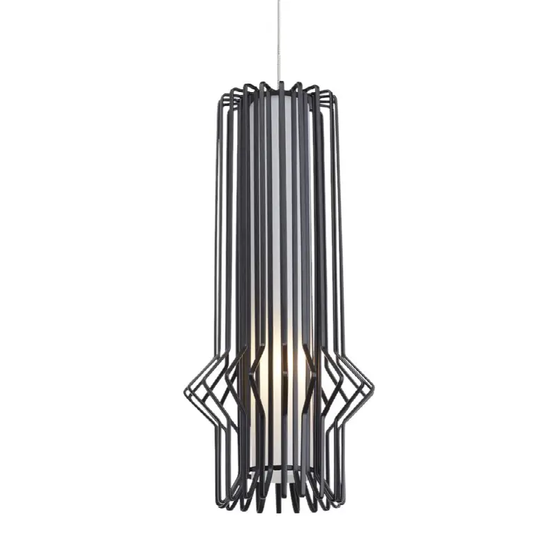 Syrma Mini Pendant in Satin Nickel with Matte Black Monopoint Bulb(s) Not Included