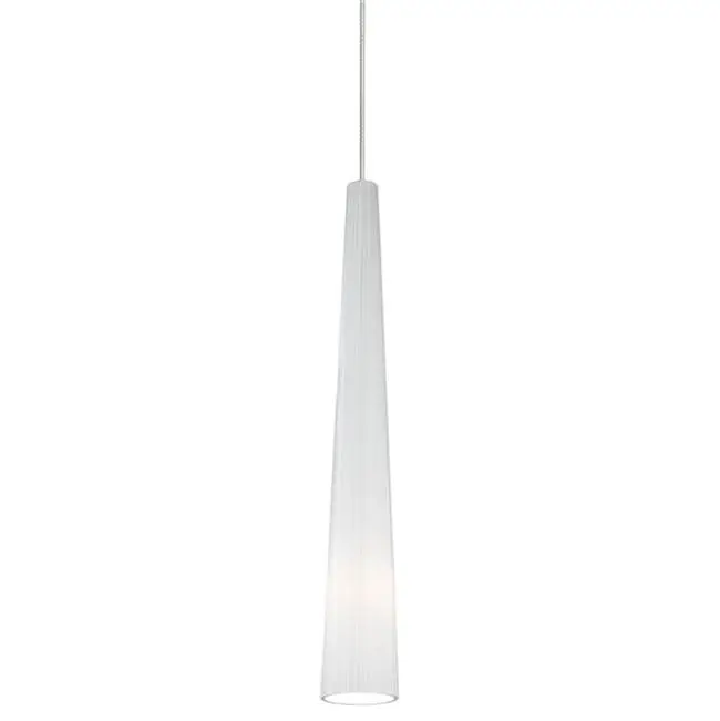 Zenith Small Pendant in Satin Nickel with White Glass Monopoint Bulb(s) Included