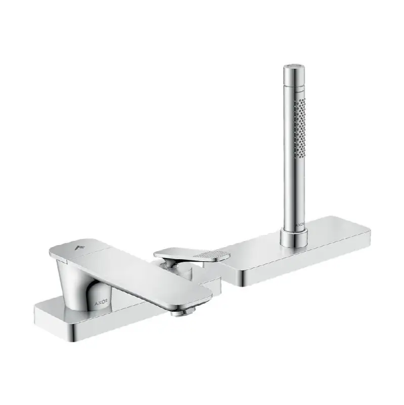 AXOR Citterio C 3-Hole Roman Tub Set Trim with 1.75 GPM Handshower and Sbox- Cubic Cut