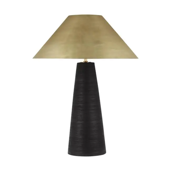 Karam Medium Table Lamp Black Natural Brass 3000K 90 CRI e26 med base a19 90 cri 3000k 120v