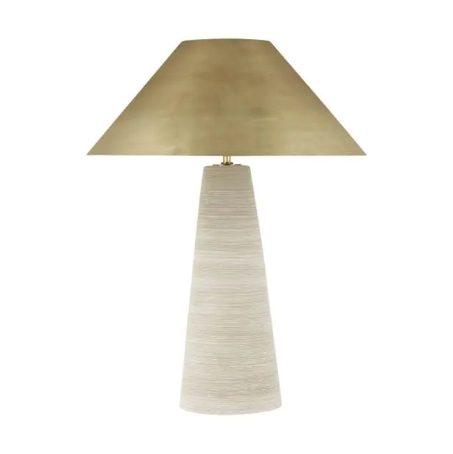 Karam Medium Table Lamp Cream Natural Brass 3000K 90 CRI e26 med base a19 90 cri 3000k 120v