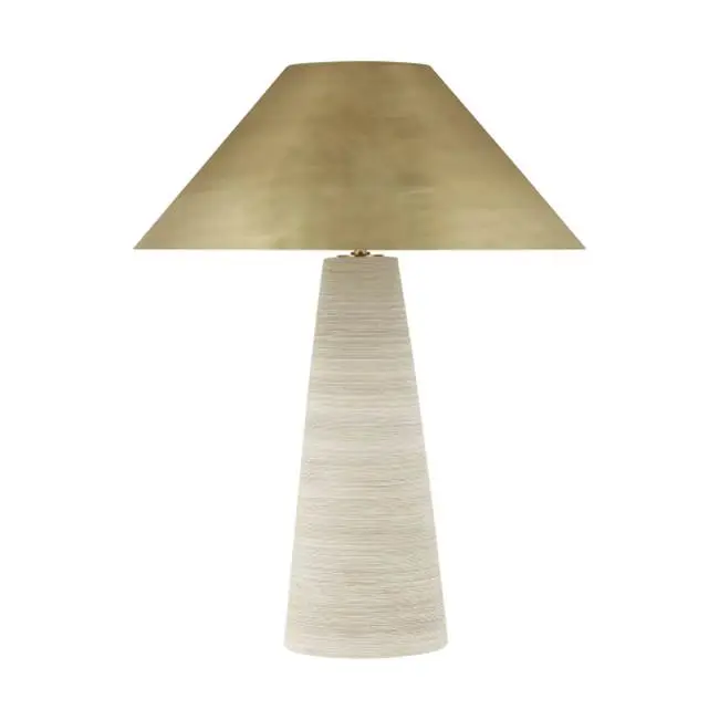Karam Large Table Lamp Cream Natural Brass 3000K 90 CRI e26 med base a19 90 cri 3000k 120v