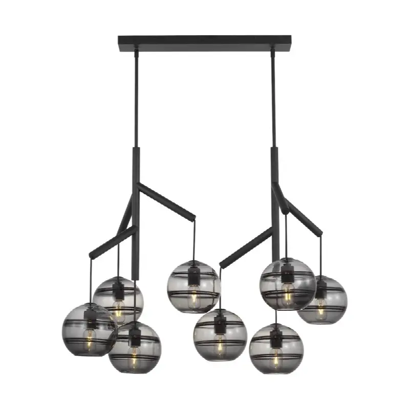 Sedona Double Chandelier Double Transparent Smoke Nightshade Black Bulb Not Included