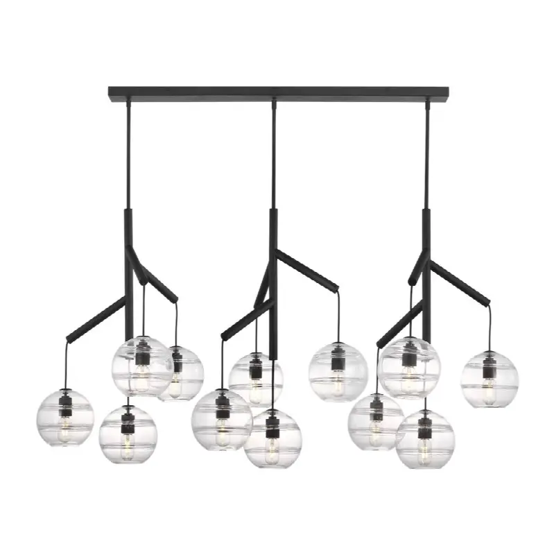 Sedona Triple Chandelier Triple Clear Nightshade Black 2700K 90 CRI t14 led 90 cri 2700k 120v