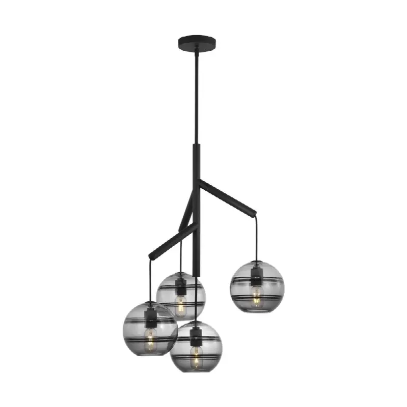 Sedona Single Chandelier Single Transparent Smoke Nightshade Black T14 LED 2700K 90 CRI 120V