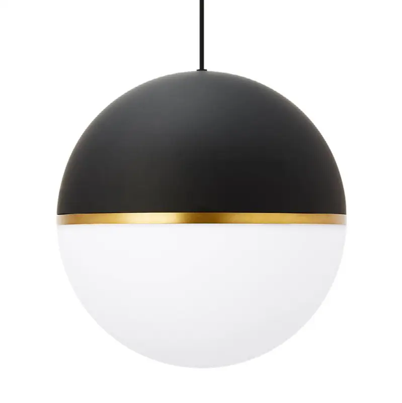 Akova Grande Pendant Matte Black/Aged Brass 2700K 90 CRI med. base a21 led 90cri 2700k 120v