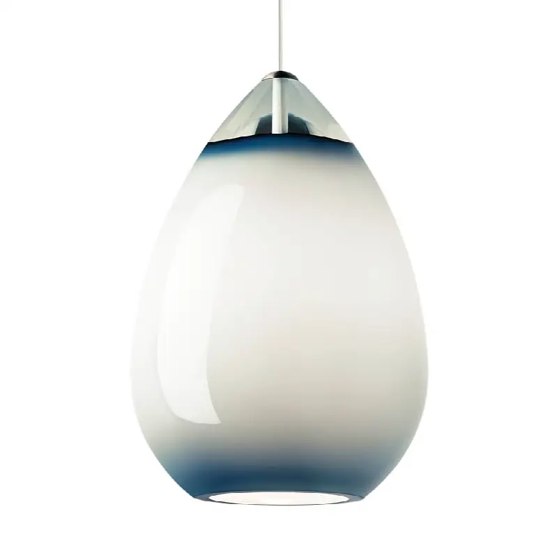 Alina Grande Pendant Steel Blue Satin Nickel A19 LED 2700K 90 CRI 120V