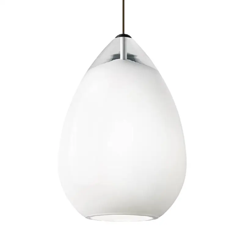 Alina Grande Pendant White Satin Nickel Bulb Not Included