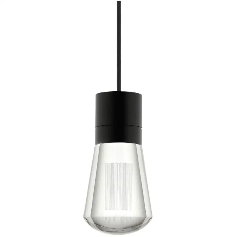 Alva 1-Light Pendant in Black with Black Cord 2700K