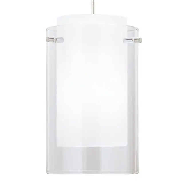 Echo Large Pendant in Large Clear Satin Nickel Bulb Not Included