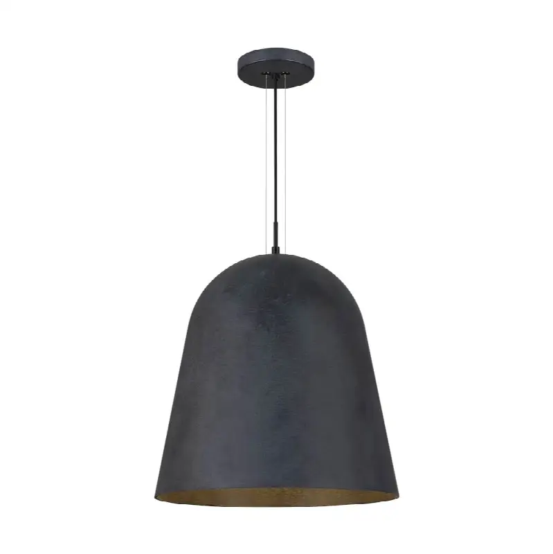 Fett Pendant in Weathered Zinc Bulb Not Included