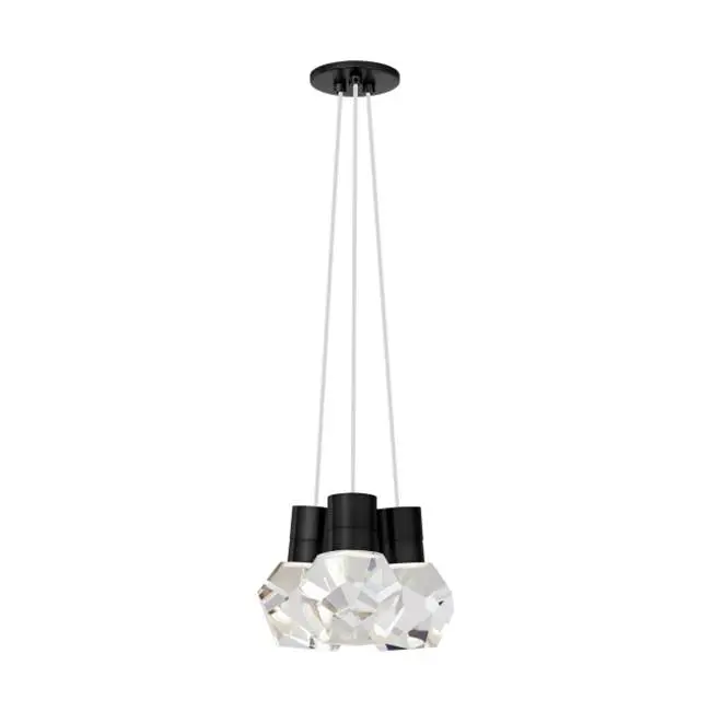 Kira Pendant 3-Light White Cord Black 3000K Integrated LED 90 CRI 3000K 120V