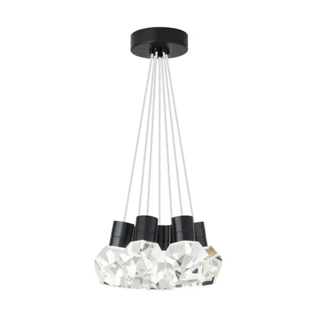 Kira Pendant 7-Light White Cord Black Integrated LED 90 CRI 3000-2200K 120V