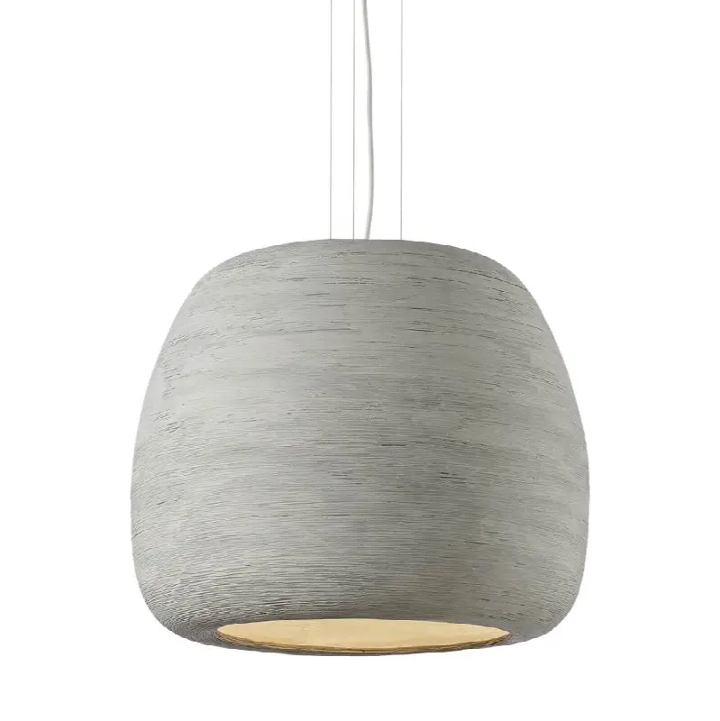 Karam Large Pendant Large Concrete/White A21 LED 2700K 90 CRI 120V