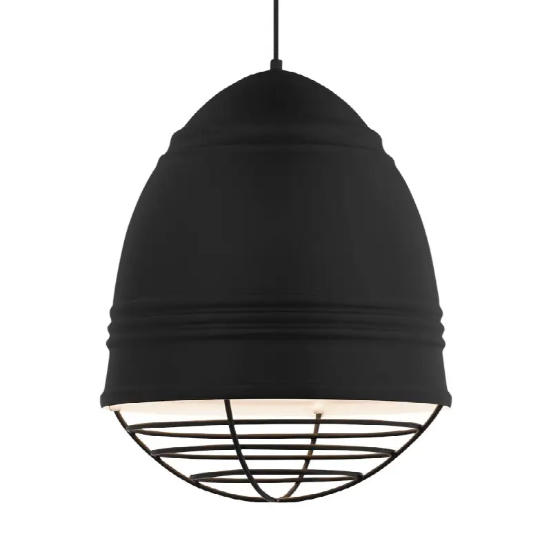 Loft Grande Pendant Rubberized Black w/ White Interior 2700K 90 CRI a19 led 90 cri 2700k 120v (t20/t24)