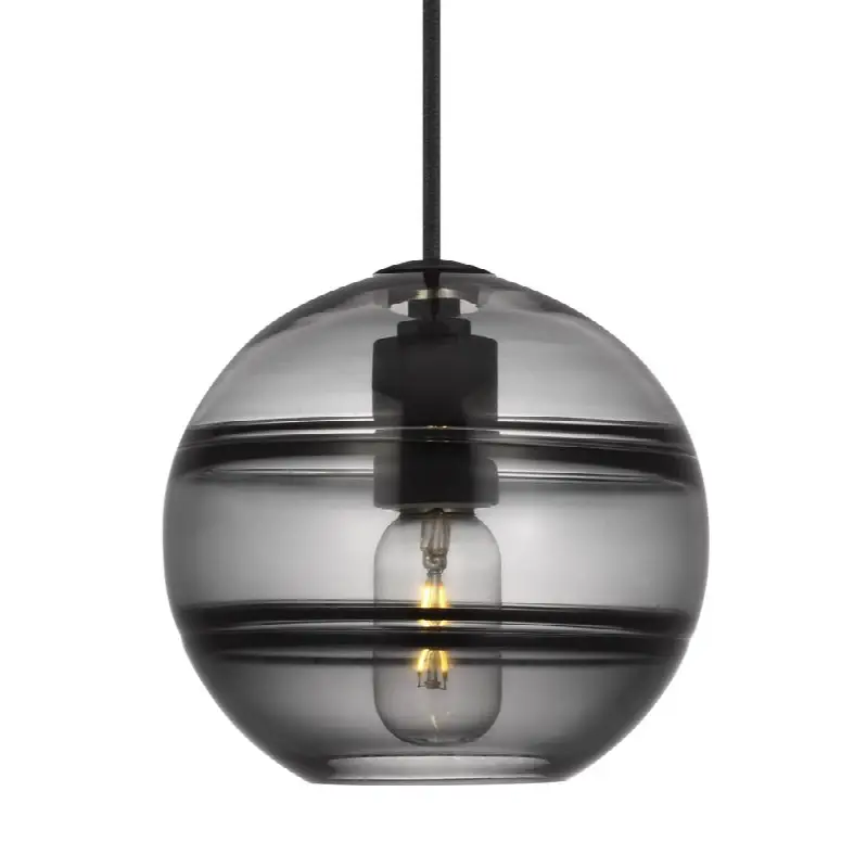Sedona Medium Pendant Transparent Smoke Nightshade Black Bulb Not Included