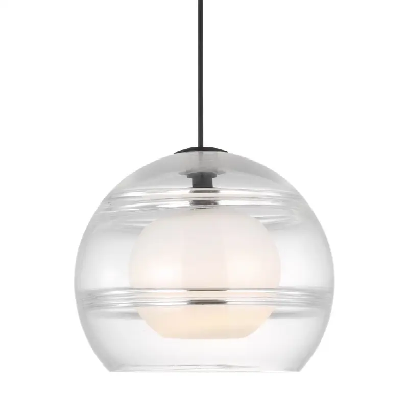 Sedona Large Pendant in Clear Nightshade Black Bulb Not Included
