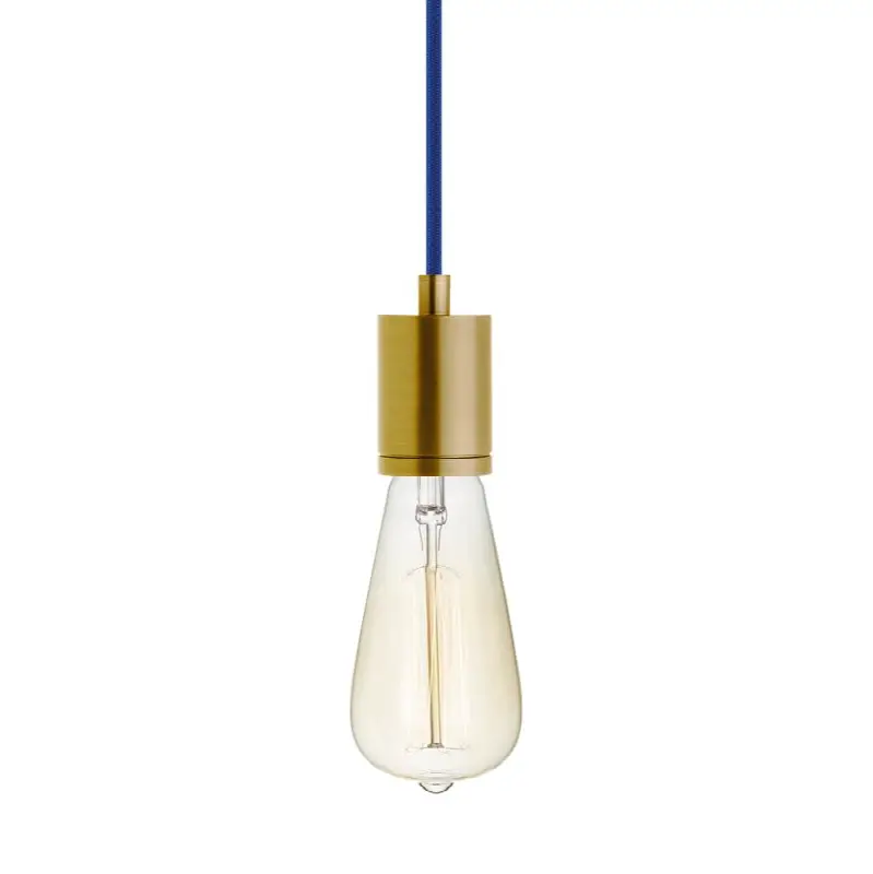 SoCo Pendant Modern Socket Blue Cord
