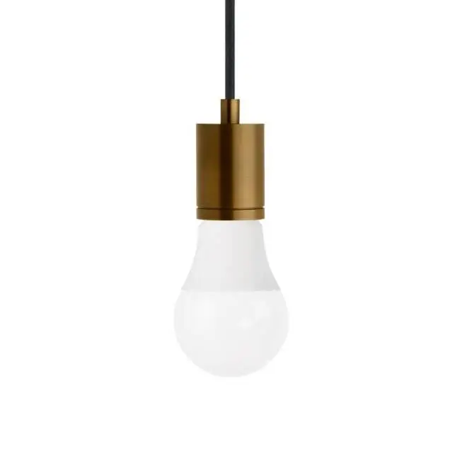SoCo Pendant Modern Socket Gray Cord antique bronze