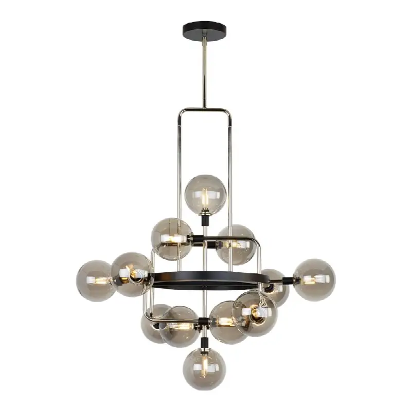 Viaggio Chandelier Smoke/Polished Nickel 2700K 90 CRI t6 led 90 cri 2700k 120v