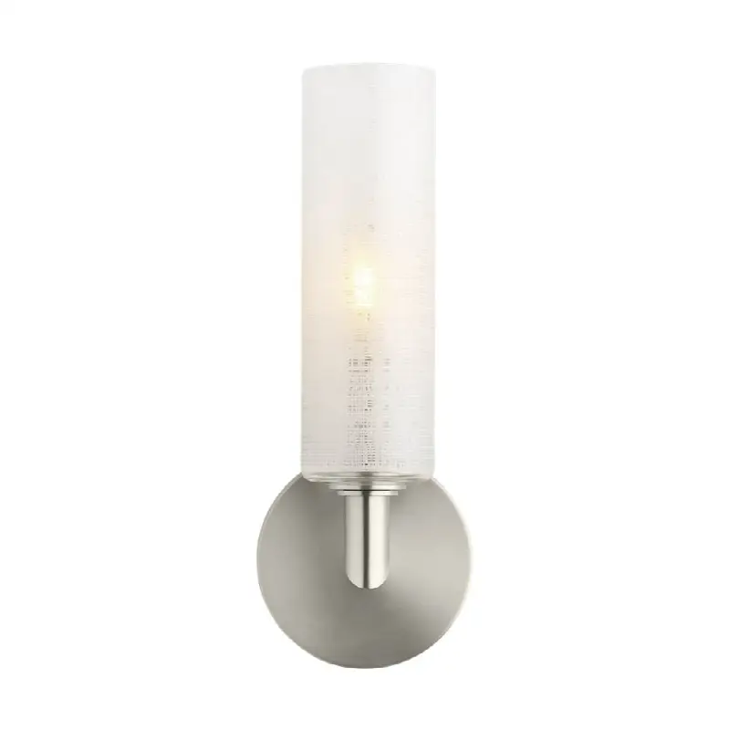 Vetra Wall Linen Satin Nickel Bulb Not Included