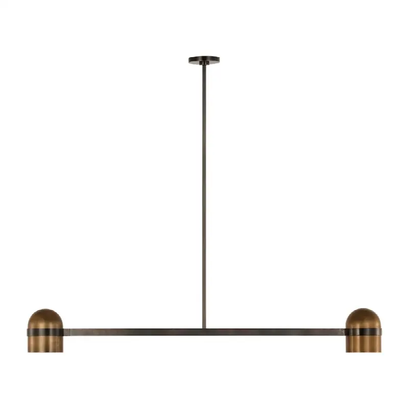 Octavia Large Linear Chandelier Blackened Bronze/bright worn Brass 2700K 90 CRI