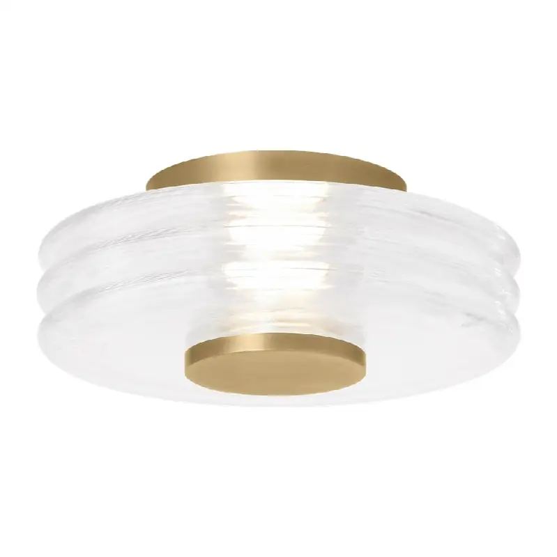 Laurel Medium Flush Clear Natural Brass 2700K 90 CRI