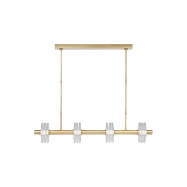 Laurel Large Linear Chandelier Clear Natural Brass 2700K 90 CRI
