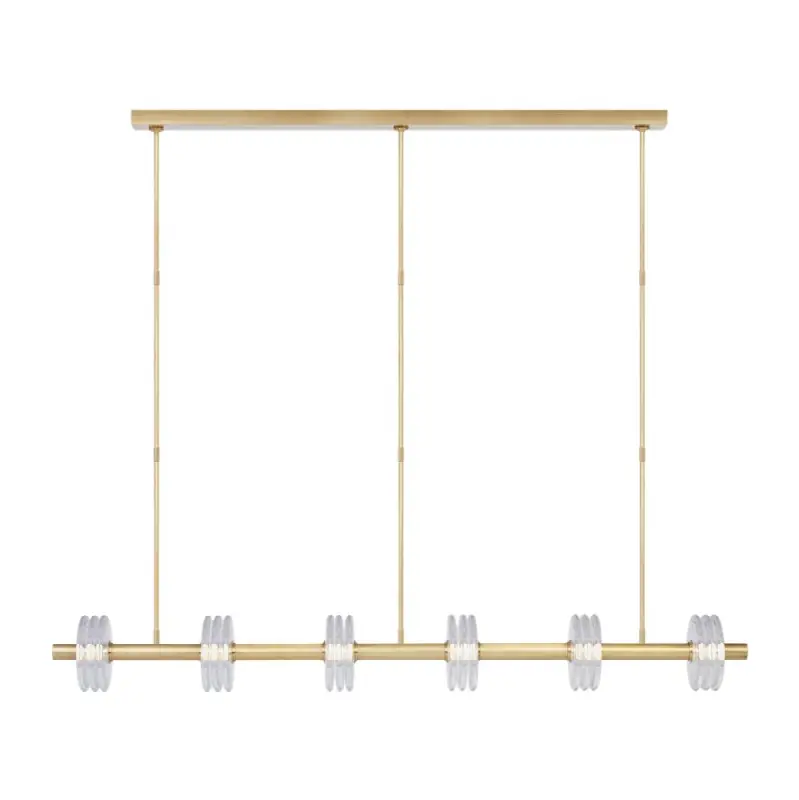 Laurel X-Large Linear Chandelier Clear Natural Brass 2700K 90 CRI