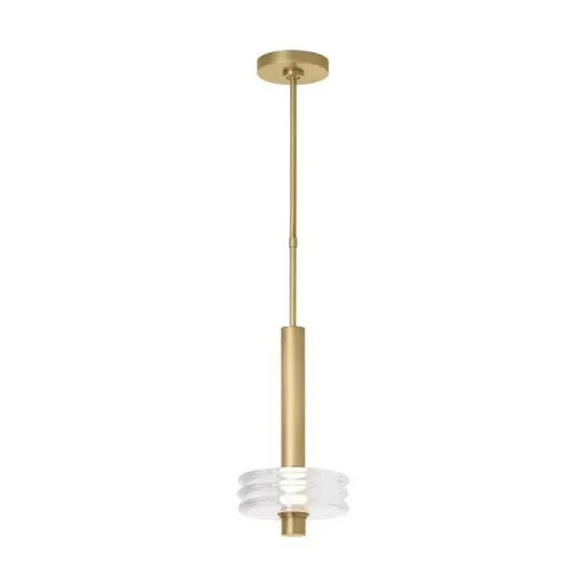 Laurel Large Pendant Clear Natural Brass 2700K 90 CRI