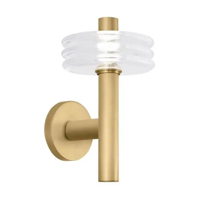 Laurel Medium Sconce Clear Natural Brass 2700K 90 CRI