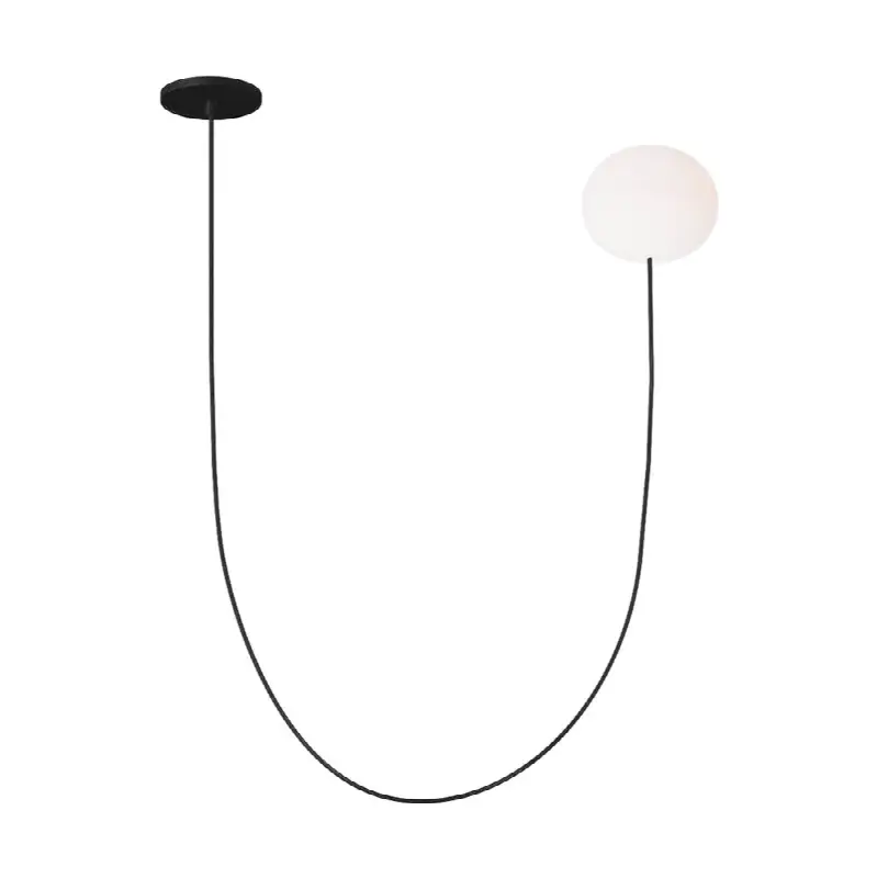 Helium Small 1 Light Chandelier Opal Etched Matte Black 2700K 90 CRI