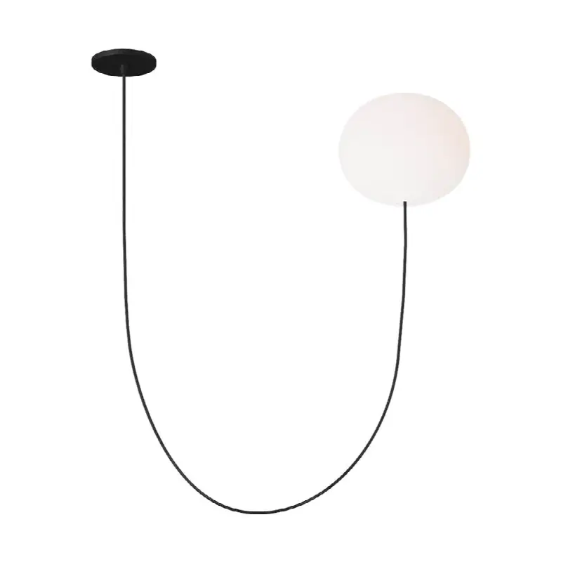 Helium Large 1 Light Chandelier Opal Etched Matte Black 2700K 90 CRI