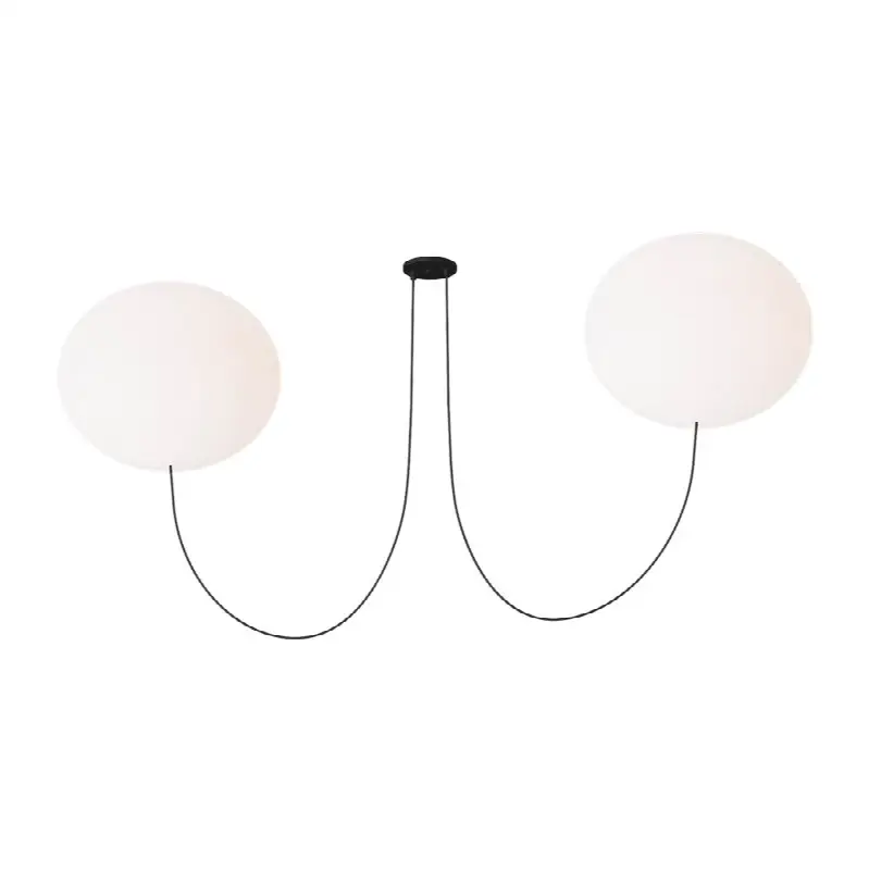 Helium X-Large 2 Light Chandelier Opal Etched Matte Black 2700K 90 CRI