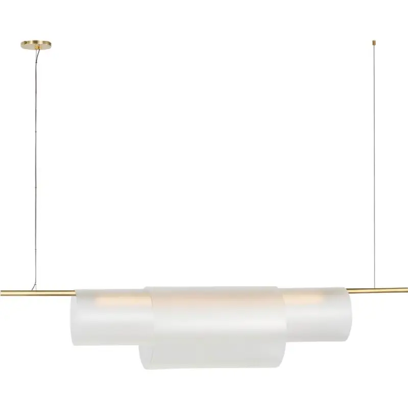 Trace 60 Double Linear Chandelier in Hand-Rubbed Antique Brass