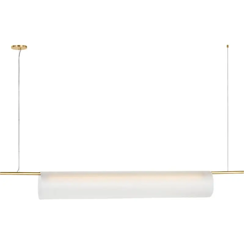Trace 72 Single Linear Chandelier in Hand-Rubbed Antique Brass