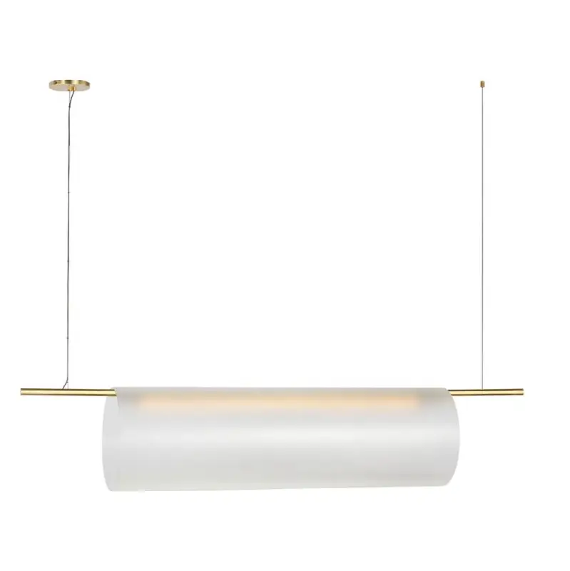 Trace 60 Single Linear Chandelier in Hand-Rubbed Antique Brass