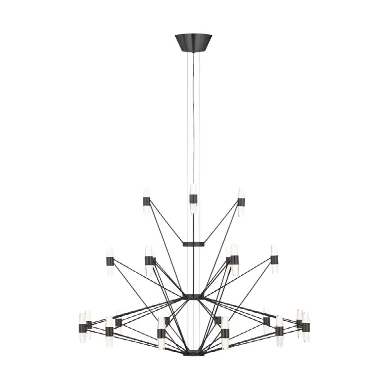 Lassell Three Tier Tall X-Large Chandelier in Dark Bronze 2700K 120V