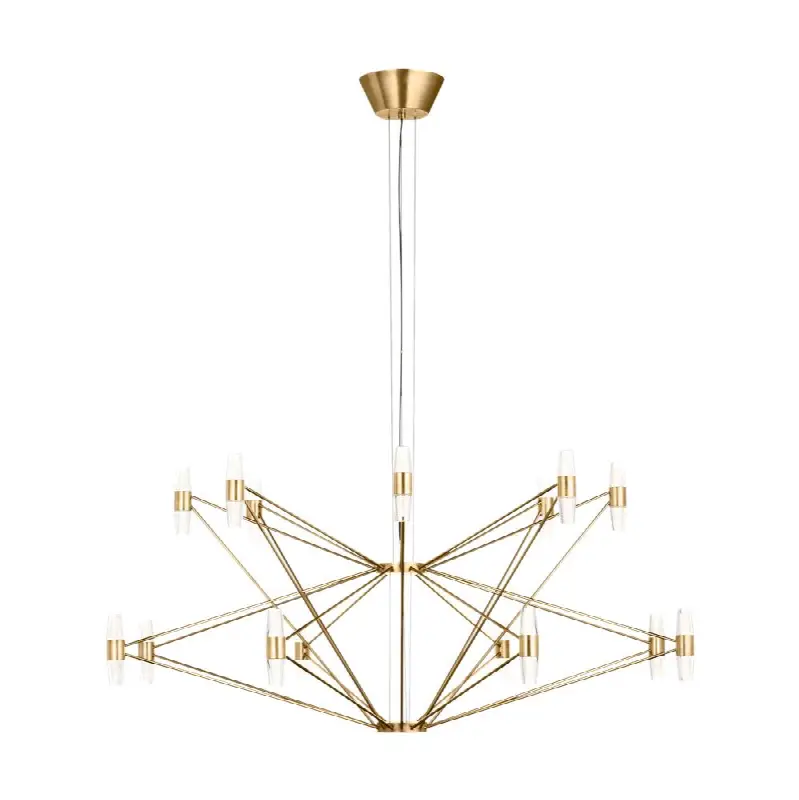 Lassell Two Tier X-Large Chandelier in Natural Brass 2700K 120V