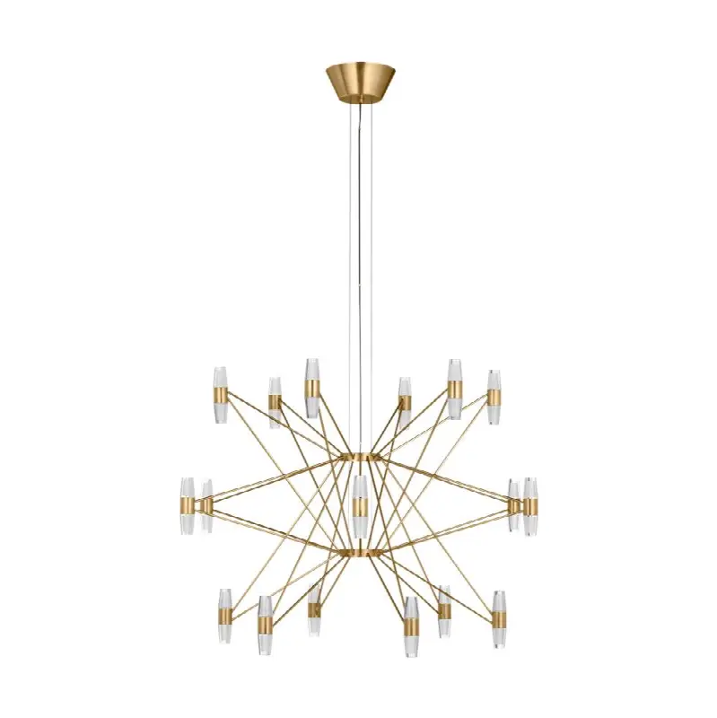 Lassell Three Tier X-Large Chandelier in Natural Brass 2700K 120V