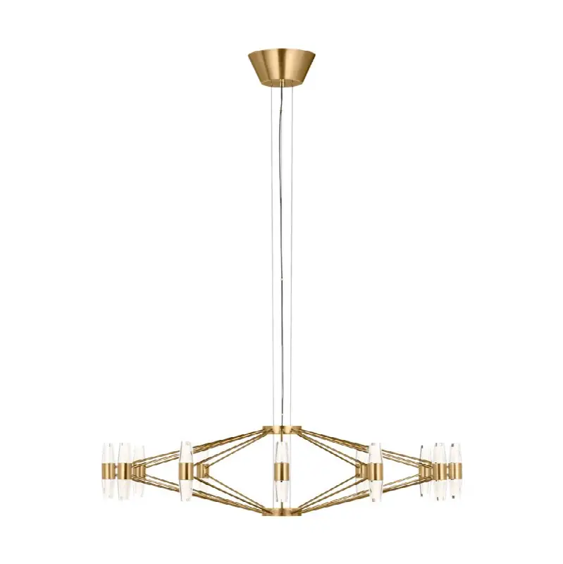 Lassell Large Chandelier in Natural Brass 2700K 120V