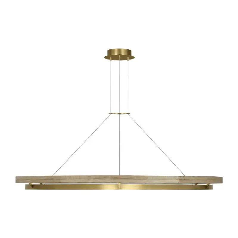 Grace 65 Chandelier Hand Rubbed Antique Brass/natural oak 3000K 90 CRI