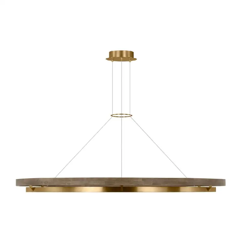 Grace 65 Chandelier Natural Brass/ weathered oak 3000K 90 CRI