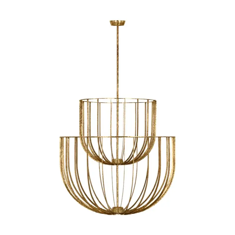 Sanchi Large Two Tier Chandelier Polished antique Brass 2700K 90 CRI