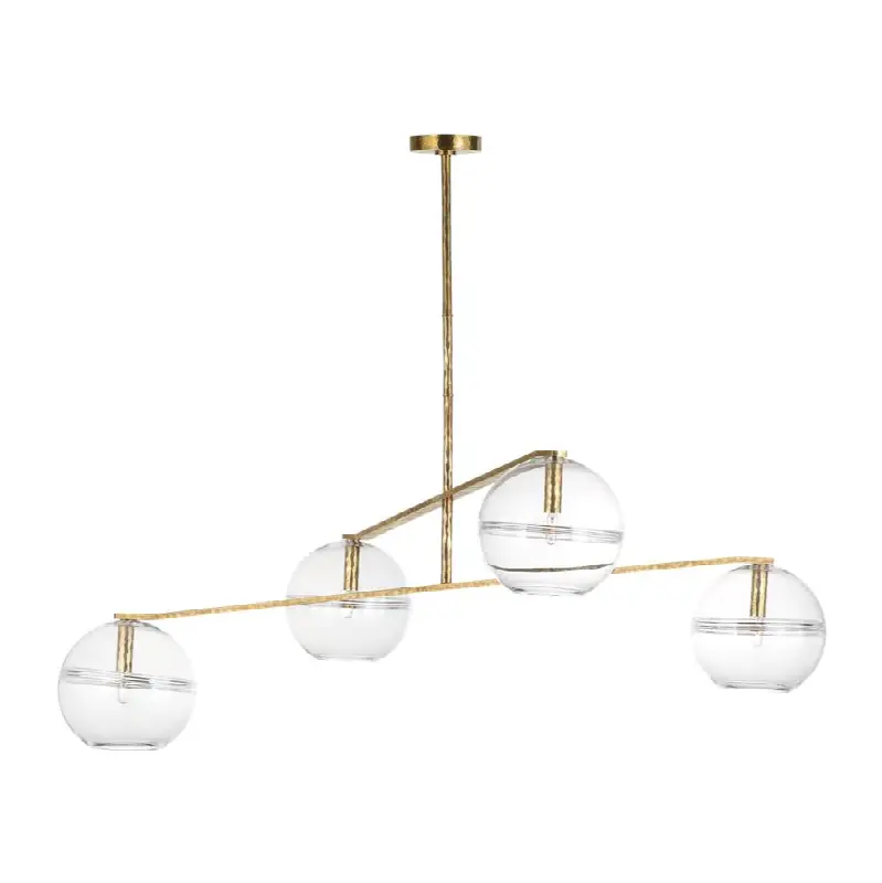 Lowing Medium Chandelier in Clear Polished Antique Brass Bulb Not Included